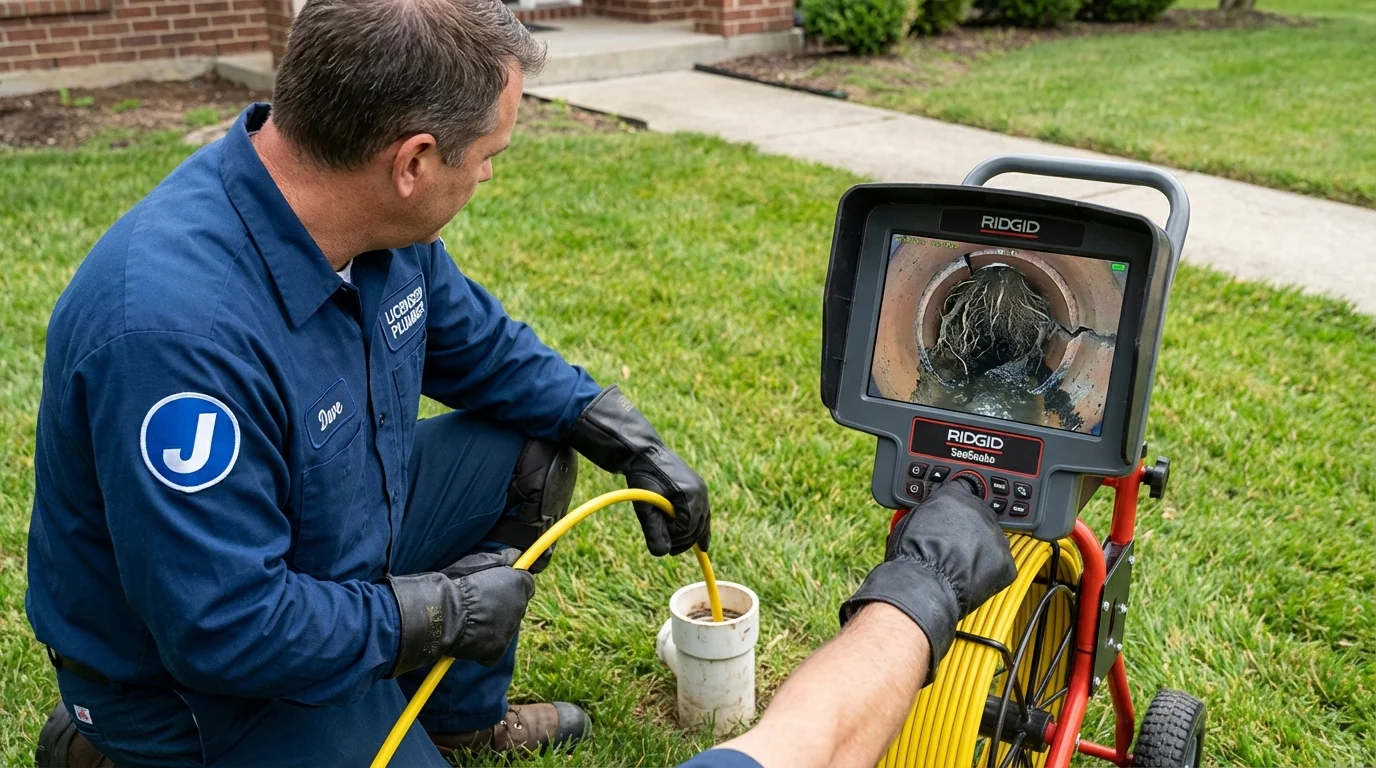 Sewer camera inspection being performed by Johns Plumbing LLC in Dearborn Heights